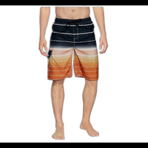 Swim Trunks Men’s XXS Black and Orange Board Shorts Swimsuit Quick Dry 28 in. B2